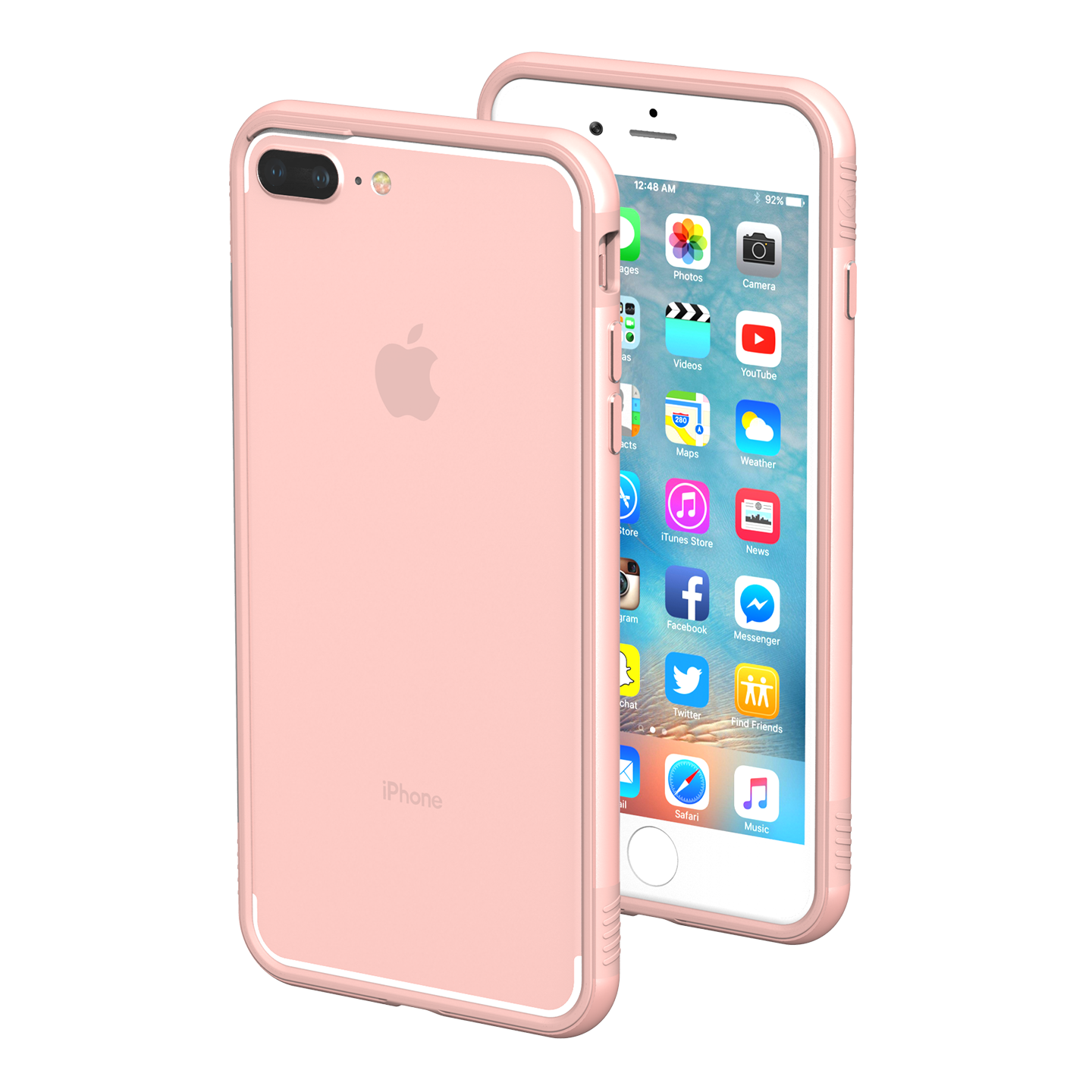 Custodia LAUT SLIMSKIN Per IPhone 8 Plus/7 Plus - Rosa, Ultra Sottile 0,4 Mm Con 2 Pellicole